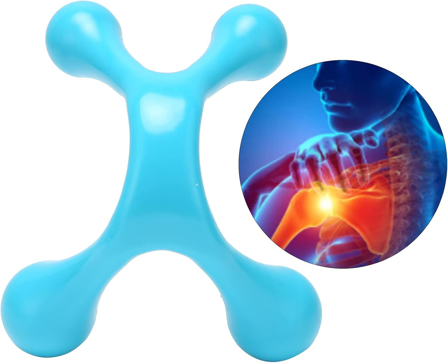 Lacrosse Massager - 4 Point Mini Handheld Massager, Manual Trigger Point Massage Tool, Full Body Massage for Waist, Neck, Foot, Leg, Head
