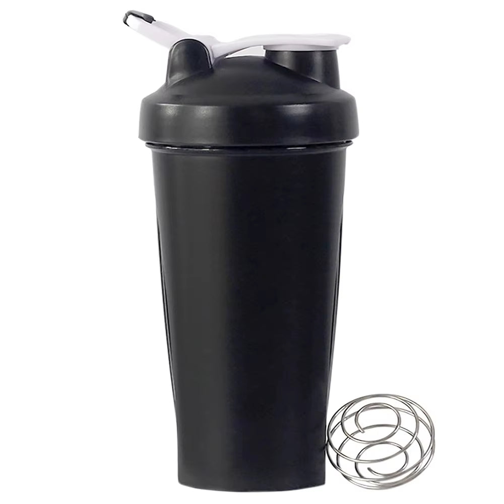 1Pc Portable Protein Shaker 600Ml Fitness Bottle with Wire Whisk Ball for Fitness Enthusiasts Athletes Perfect for Outdoor Gym