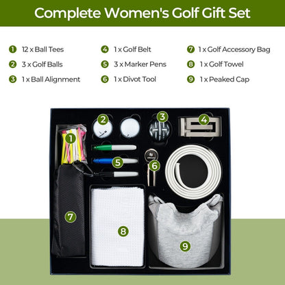COSTWAY Golf Gift Set for Women Complete Golf Accessories Set W/ Golf Balls