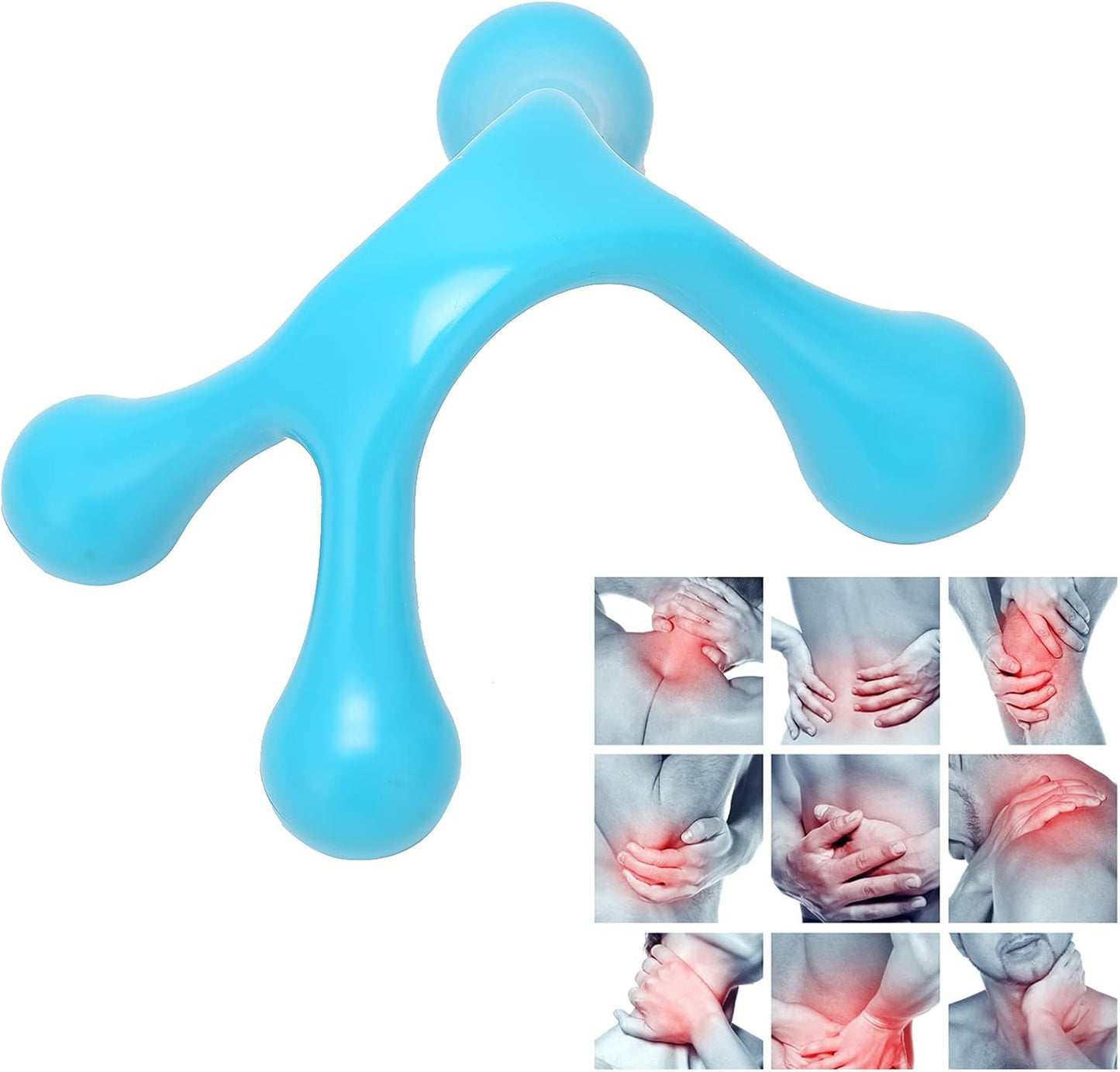 Lacrosse Massager - 4 Point Mini Handheld Massager, Manual Trigger Point Massage Tool, Full Body Massage for Waist, Neck, Foot, Leg, Head