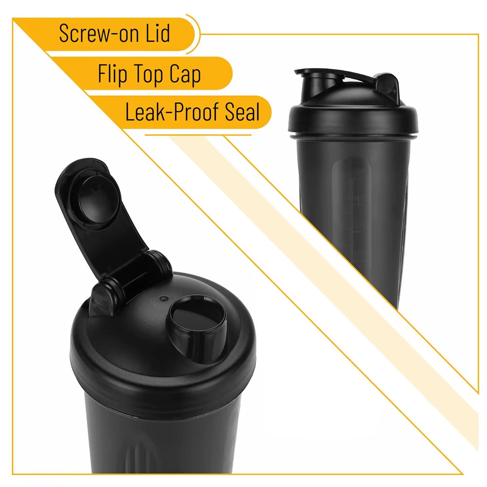 1Pc Portable Protein Shaker 600Ml Fitness Bottle with Wire Whisk Ball for Fitness Enthusiasts Athletes Perfect for Outdoor Gym